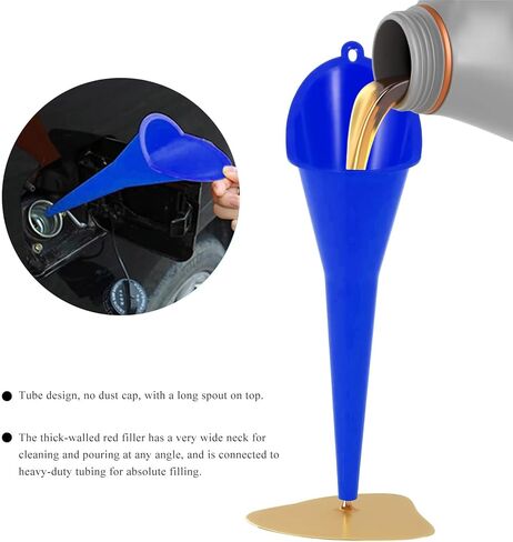 2 PCS Oil Funnel, Plastic Long Neck Multi-Purpose Spill Saver Funnel, Engine Oil Funnels for Filling Oils Gas Water Diesel Fuel Lubricants for Car Motorcycle ATV Boat (Black) in Saudi Arabia