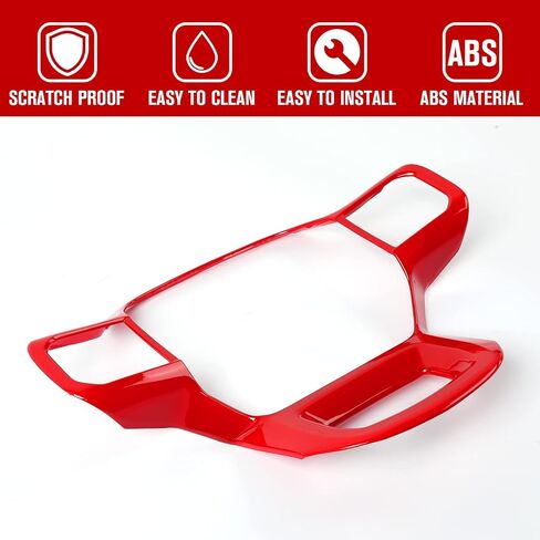 Jimen Compatible with Ford F150 2021-2023, Steering Wheel Cover Trim Interior Accessories (Black Wood Grain) in Kuwait