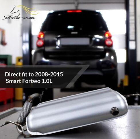 Northeastern Exhaust | Stainless Steel Rear Muffler Compatible for Smart Fortwo 2008-2015 1.0L | Free Gasket and Bolts & Nuts Included | Automotive Replacement Part in Saudi Arabia
