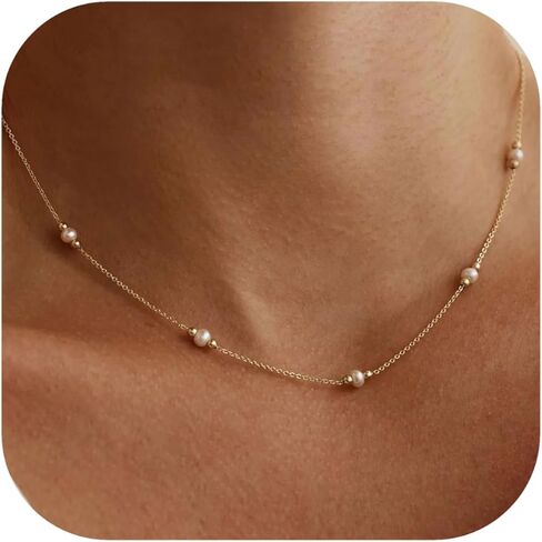 قلادة ذهبية لؤلؤة لؤلؤة للنساء مع قلادة تشيك تشيكتر in Kuwait