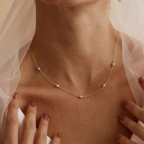 قلادة ذهبية لؤلؤة لؤلؤة للنساء مع قلادة تشيك تشيكتر in Kuwait