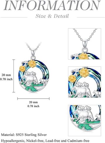 Toupop Sterling Silver Mama Bear 2-4 Cubs Family Jewelry للنساء مع هدايا عباد الشمس للهدايا الأم عيد ميلاد الأم يوم الأمهات ، 18+2 سلسلة in Saudi Arabia