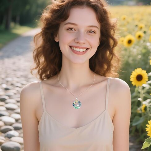 Toupop Sterling Silver Mama Bear 2-4 Cubs Family Jewelry للنساء مع هدايا عباد الشمس للهدايا الأم عيد ميلاد الأم يوم الأمهات ، 18+2 سلسلة in Kuwait