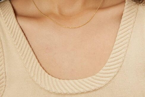 Jewelry Affairs 14k Yellow Gold Diamond Cut Bead Chain Necklace, 1.0mm in Saudi Arabia