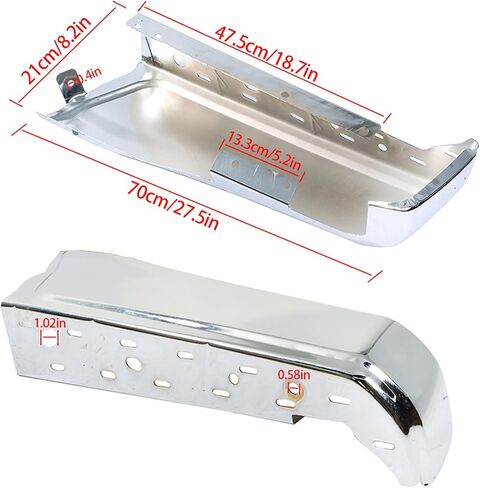 Passenger Side Rear Bumper End Cover Chrome Steel FO1102380 FL3Z17906A Replacement for F150 2015 2016 2017 2018 2019 2020 without Park Assist Sensor Holes in Saudi Arabia