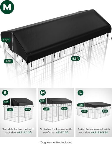 PawGiant Outdoor Dog Kennel Cover, Waterproof Cover for 4x4x4.5 ft Large Dog Enclosure in Kuwait