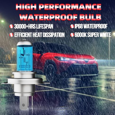 Light Bulbs Fit For Honda CR-V 2005-2006,H1 H1 High Low Beam High Performance Halogen Headlight Bulb Combo, 6000K White Light, Pack of 4 in Kuwait