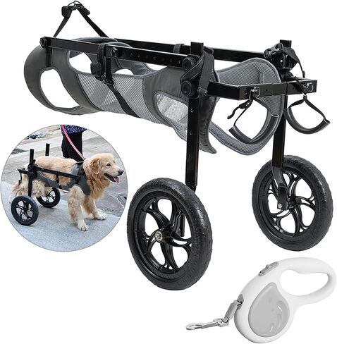 Dog Wheelchair for Back Legs with Pet Traction Rope, Medium Wheelchair for Dogs with Disabled Hind Legs Walking Adjustable Dog Carts with Heavy Duty Wheels in Saudi Arabia