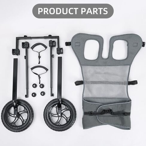 Dog Wheelchair for Back Legs with Pet Traction Rope, Medium Wheelchair for Dogs with Disabled Hind Legs Walking Adjustable Dog Carts with Heavy Duty Wheels in Saudi Arabia