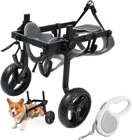 Dog Wheelchair for Back Legs with Pet Traction Rope, Medium Wheelchair for Dogs with Disabled Hind Legs Walking Adjustable Dog Carts with Heavy Duty Wheels in Kuwait