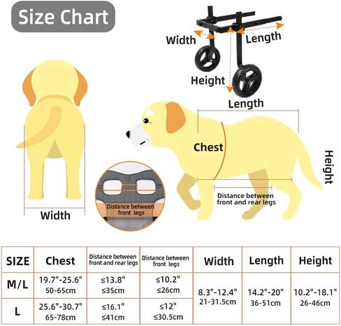 Dog Wheelchair for Back Legs with Pet Traction Rope, Medium Wheelchair for Dogs with Disabled Hind Legs Walking Adjustable Dog Carts with Heavy Duty Wheels in Kuwait