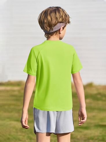 Haloumoning Boys Short Sleeve Athletic T-Shirts Kids Basic Quick Dry Lightweight Performance Tees 5-14 Years in Kuwait