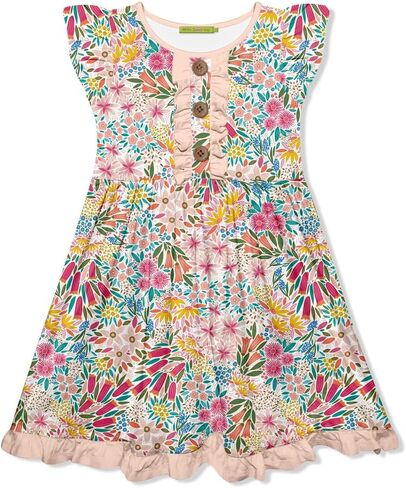 Girls Flutter Sleeve Dress, Kids 2-10 Years in Saudi Arabia