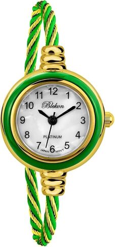 مجموعات Blekon Cuff Watch - Round Round Adalog Display الأرقام العربية 23 ملم سوار سلك سوار للنساء in Kuwait