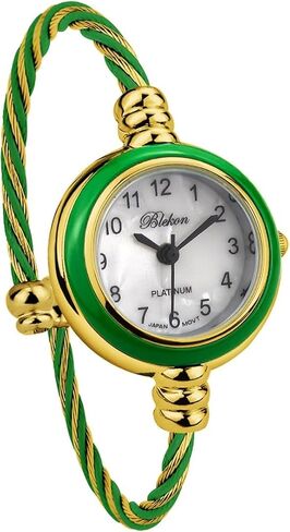 مجموعات Blekon Cuff Watch - Round Round Adalog Display الأرقام العربية 23 ملم سوار سلك سوار للنساء in Kuwait