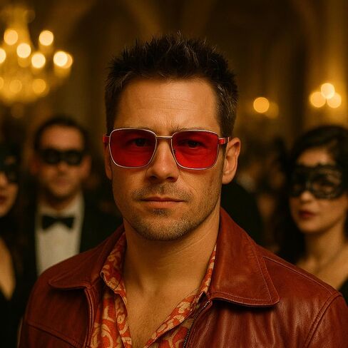 مستوحاة من متجر ASVP Tyler Durden نظارة شمسية مع عدسات حمراء - نمط بائع الصابون in Saudi Arabia