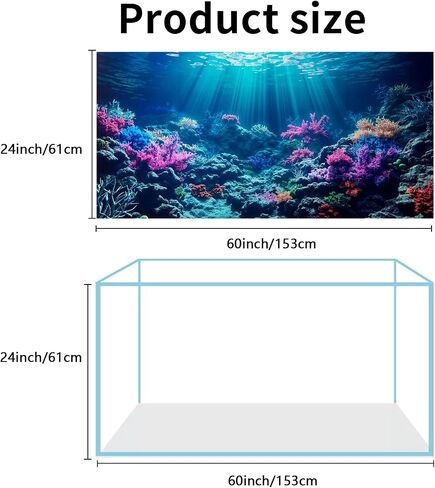 3 Pack Aquarium Background, 36x18 inches Polyester Aquarium Background, Cloth Fish Tank Background, Undersea Corals Sunshines & Rock Aquatic Plants in Kuwait