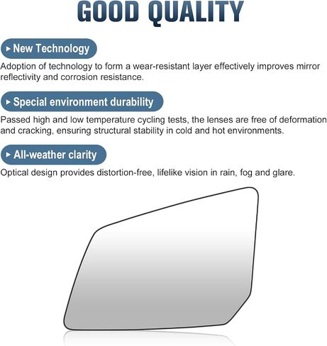 Driver Side Mirrors Glass for GMC Acadia/Saturn Outlook/Chevrolet Traverse 2007-2016 Heated Rear View Tow Mirror with Backing Plate Replacement for ‎15951926 33223 25990002 GM1324124 in Kuwait
