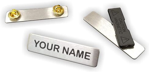 Uniform Name Badge, Military/Police Style with Clutch or Magnet Back, Laser Engraved Steel in Saudi Arabia