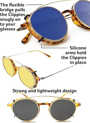 Clippies مستقطبة ، منتظمة ، نظارة شمسية مقطع ملونة لنظارات الوصفات الطبية. غير مشبك غير مشبك - 3 علبة صلبة in Kuwait