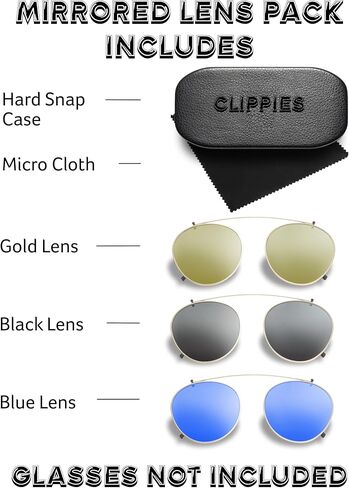 Clippies مستقطبة ، منتظمة ، نظارة شمسية مقطع ملونة لنظارات الوصفات الطبية. غير مشبك غير مشبك - 3 علبة صلبة in Kuwait