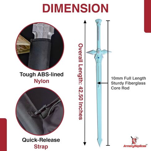 Armory Replicas™ - Shadow Resistance SAO Polyurethane Foam Sword | Art Online Anime Cosplay LARP Turquoise Blue & Silver Sword in Saudi Arabia