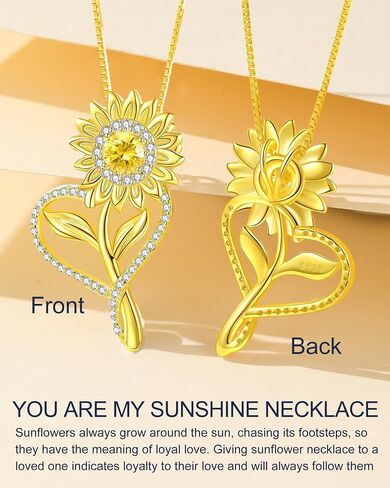Sunflower Necklaces for Women, Wedding Anniversary Birthday Mothers Day Gifts for Wife You Are My Sunshine Women's Jewelry Girlfriend Grandma Mom Daughter in Kuwait