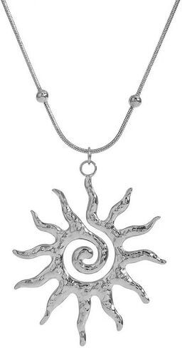 Sun Necklace for Women Vintage Bohemian Spiral Sun Pendant Necklace Unique Gold Statement Sun Necklace Boho Style Jewelry in Saudi Arabia