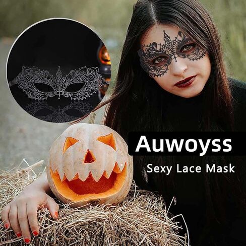 قناع تنكر مثير من الدانتيل البندقية، قناع عصري للحفلات، قناع للهالوين، إكسسوار أزياء للنساء (B) in Kuwait