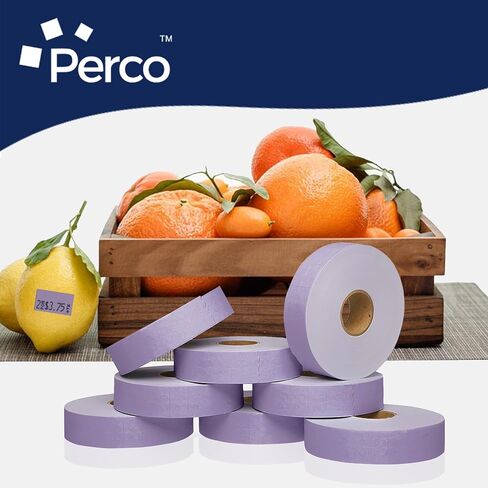Perco Yellow Pricing Labels for Monarch 1131 Price Gun - 1 Sleeve, 8 Rolls, 20,000 Price Marking Labels - with Ink Roll Included in Kuwait