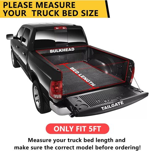 Pensun 5ft Hard Tri-Fold Truck Cover Cover for Toyota Tacoma 2005-2015 ، Black Truck Tonneau Cover (Hard ، 2005-2015 Toyota Tacoma) in Saudi Arabia