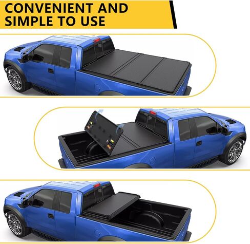 Pensun 5ft Hard Tri-Fold Truck Cover Cover for Toyota Tacoma 2005-2015 ، Black Truck Tonneau Cover (Hard ، 2005-2015 Toyota Tacoma) in Saudi Arabia
