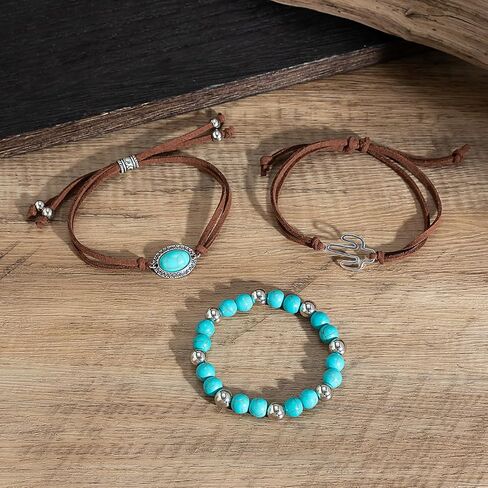 Bohemian jewelry Jewelry SetNecklaceEarrings Stackable Bracelet knuckle Ring Retro Western Bohemian Turquoise jewelry For Women in Saudi Arabia