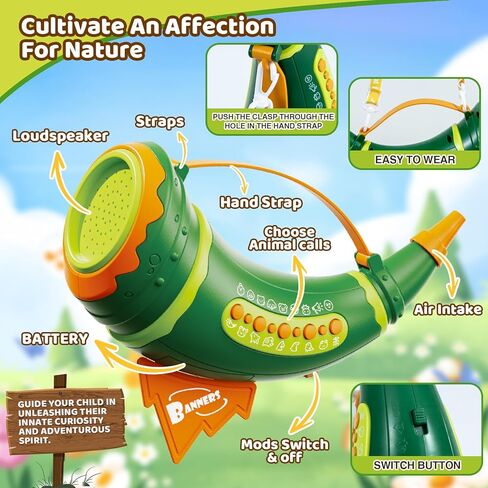 ألعاب المتصل بالحيوانات للأطفال الصغار، ألعاب الصيد مع وضعين و30 صوتًا واقعيًا للحيوانات، لعب اكتشاف خارجي مع قرن 8 بوصات وأضواء 5 مستويات، ألعاب حيوانات للتعلم المبكر للأولاد والبنات من عمر 3 سنوات فما فوق in Kuwait