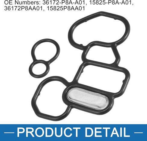 Solenoid Gasket Set 36172P8AA01, 15825P8AA01 VTEC Solenoid Gasket Spool Valve Filter Screen for Honda Accord 1998-2012 (Set of 2) in Saudi Arabia