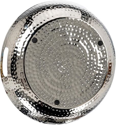 MyGift 14 بوصة Deluxe Devinative Dishative Tresent Race Base ، Fild Flight Plated Aluminium Fruit Plater Platter مع مقابض قطع - مصنوعة يدويًا في الهند in Saudi Arabia