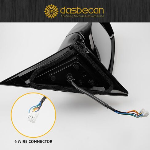 Dasbecan اليمين الجانبي للركاب مرآة الباب متوافقة مع نيسان ألتيما 2013-2018 تسخين مع مؤشر إشارة انعطاف الدليل الزجاجي ، طي محل 963013T3A الأسود 6pins in Saudi Arabia