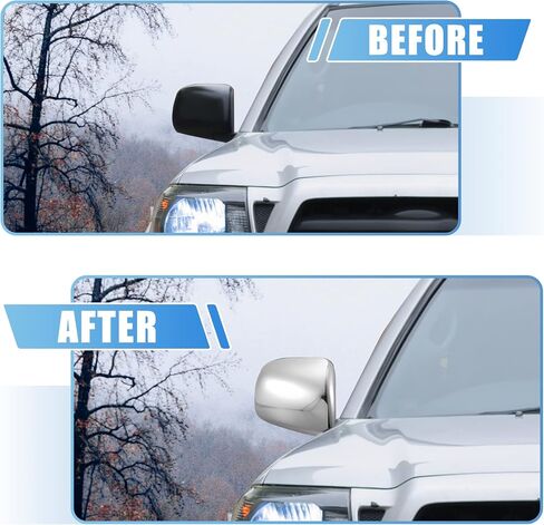 X AUTOHAUX 1 Set Car Exterior Chrome Plated Mirror Cover Door Handle Cover Cap Overlay for Toyota Tacoma 2005-2010 in Saudi Arabia
