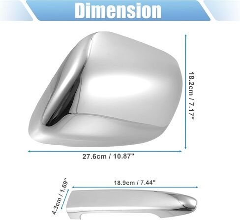 X AUTOHAUX 1 Set Car Exterior Chrome Plated Mirror Cover Door Handle Cover Cap Overlay for Toyota Tacoma 2005-2010 in Saudi Arabia