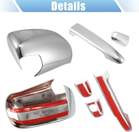 X AUTOHAUX 1 Set Car Exterior Chrome Plated Mirror Cover Door Handle Cover Cap Overlay for Toyota Tacoma 2005-2010 in Saudi Arabia