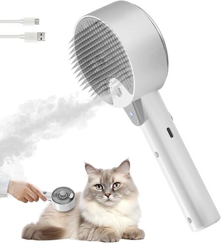 Cloud Care Cat Brush for Indoor Cat Steam Brush for Shedding Spritz Defur Comb for Cats Steam Cat Brush for Long Short Hair Cats Dogs Pet Steam Brush for Cats Massage Grooming Self-Cleaning in Saudi Arabia