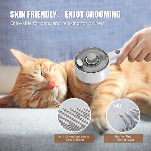 Cloud Care Cat Brush for Indoor Cat Steam Brush for Shedding Spritz Defur Comb for Cats Steam Cat Brush for Long Short Hair Cats Dogs Pet Steam Brush for Cats Massage Grooming Self-Cleaning in Saudi Arabia