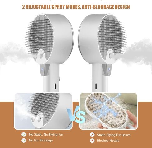 Cloud Care Cat Brush for Indoor Cat Steam Brush for Shedding Spritz Defur Comb for Cats Steam Cat Brush for Long Short Hair Cats Dogs Pet Steam Brush for Cats Massage Grooming Self-Cleaning in Saudi Arabia