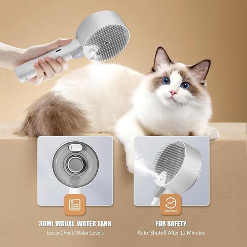 Cloud Care Cat Brush for Indoor Cat Steam Brush for Shedding Spritz Defur Comb for Cats Steam Cat Brush for Long Short Hair Cats Dogs Pet Steam Brush for Cats Massage Grooming Self-Cleaning in Saudi Arabia