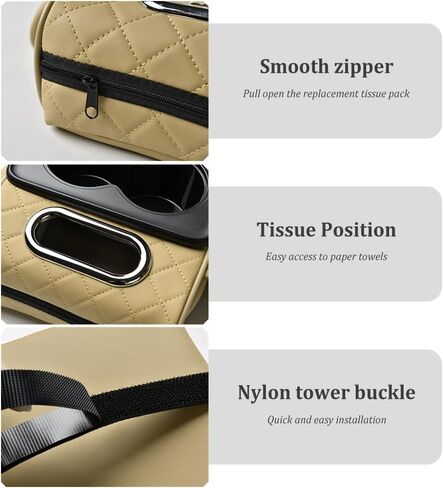 5-in-1 Car Center Console Cover,Multifunctional Arm Rest Cover for Car with Cup Holder,Phone Holder,Pocket,Car Tissue Holder,Leather Height Enhancement Car Armrest Cushion (Black/Red) in Kuwait