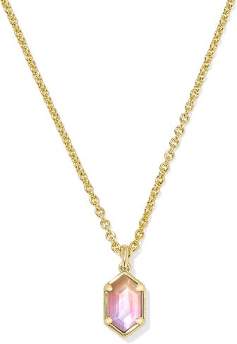 Kendra Scott Hallie Short Pendant Necklace, Gold-Plated Brass, Sky Blue Mother Of Pearl, Fashion Jewelry for Women in Kuwait