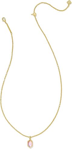 Kendra Scott Hallie Short Pendant Necklace, Gold-Plated Brass, Sky Blue Mother Of Pearl, Fashion Jewelry for Women in Kuwait