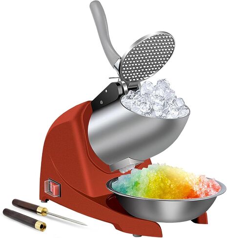 Snow Cone Machine 380w Shaved Ice Machine 3 Blades Ice Shaver 280lbs/hr Electric Ice Crusher Prevent Splash Snow Cone Maker for Home and Commercial with Ice Pick in Saudi Arabia