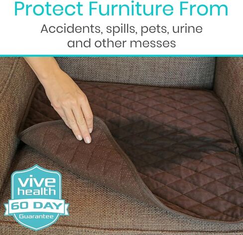 Sures Waterproof Chair Pads for Incontinence (22" x 21") - Washable, Waterproof Seat Protector - Chair Protector Seat Cover - Absorbent Pad for Bed, Seat, Car, Wheelchair & Recliner (Brown, 4 Pack) in Kuwait