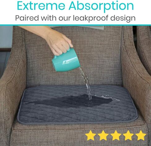 Sures Waterproof Chair Pads for Incontinence (22" x 21") - Washable, Waterproof Seat Protector - Chair Protector Seat Cover - Absorbent Pad for Bed, Seat, Car, Wheelchair & Recliner (Brown, 4 Pack) in Kuwait